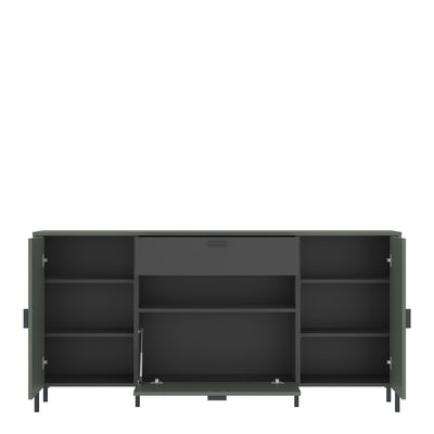 Arundel Sideboard 2 Door 1 Flap 1 Drawer in Green/Grey – FTG, view 2