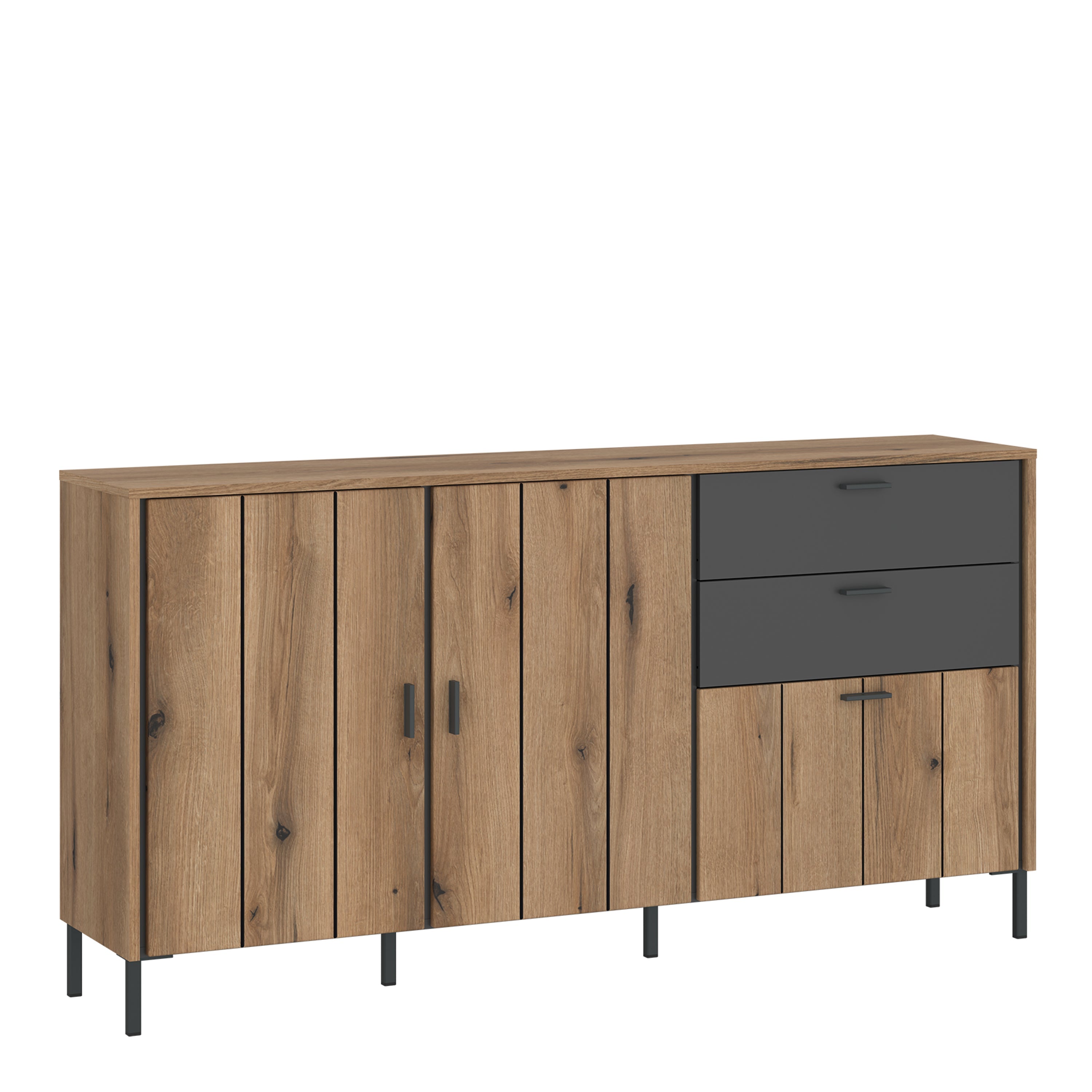 Arundel Sideboard 2 Door 1 Flap 2 Drawer in Oak/Grey – FTG