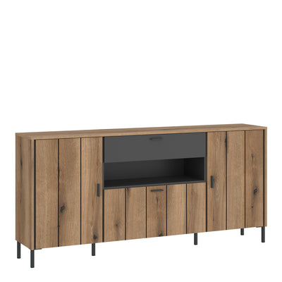 Arundel Sideboard 2 Door 1 Flap 1 Drawer in Oak/Grey – FTG