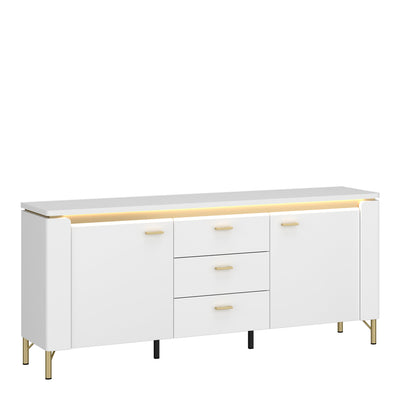 Lazio TV Cabinet 2 Door 3 Drawer in Alpine White/White Gloss – FTG