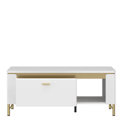 Lazio Coffee Table 1 Drawer in Alpine White/White Gloss – FTG, view 2