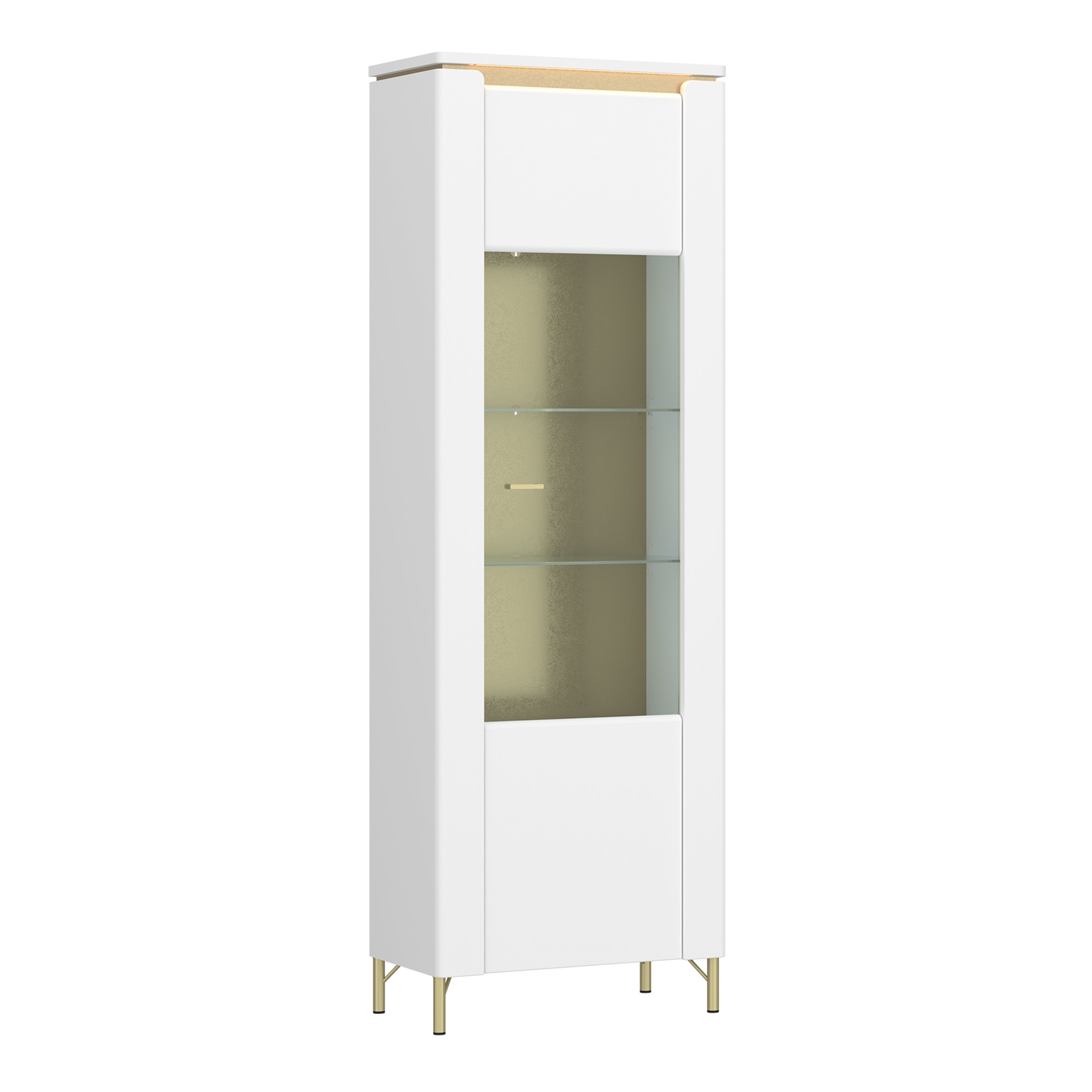 Lazio Vitrin 1 Door in Alpine White/White Gloss – FTG