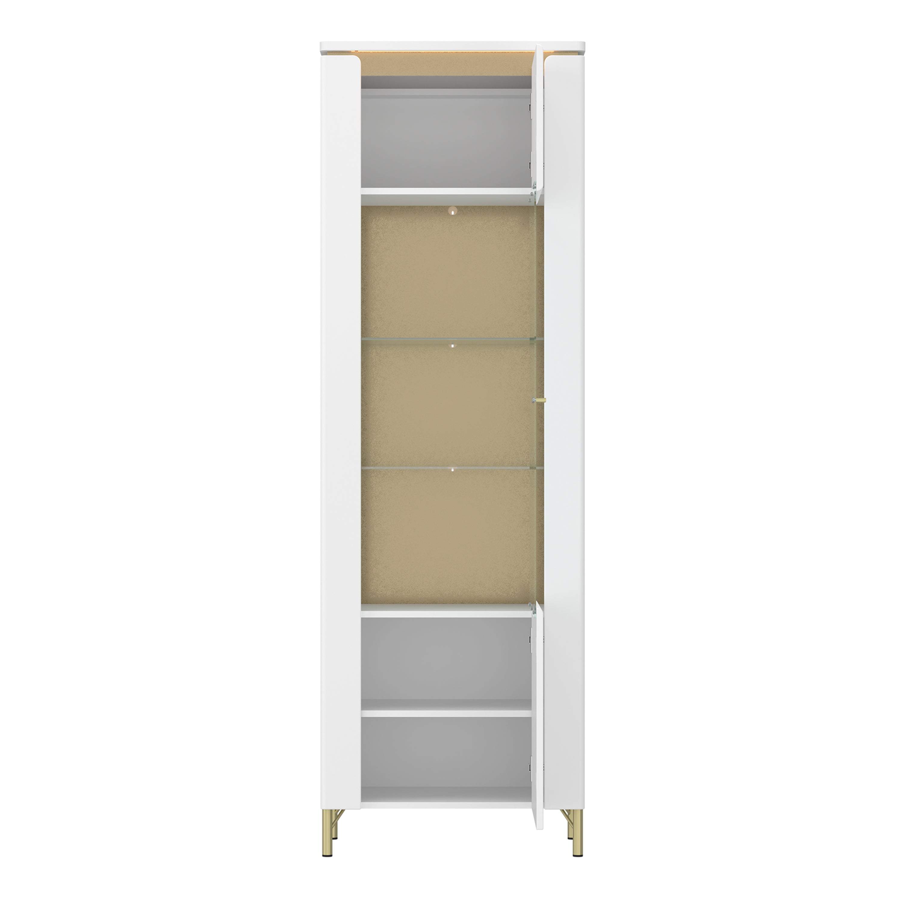 Lazio Vitrin 1 Door in Alpine White/White Gloss – FTG, view 2
