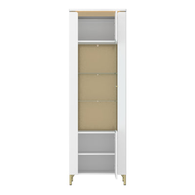 Lazio Vitrin 1 Door in Alpine White/White Gloss – FTG, view 2