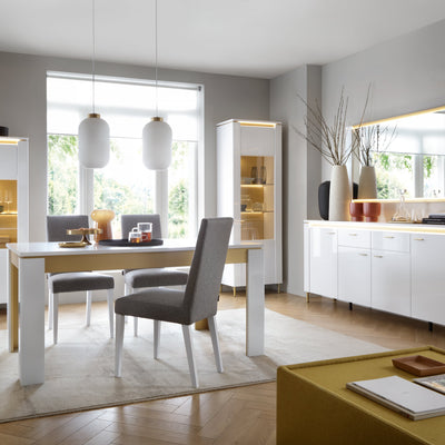 Lazio Vitrin 1 Door in Alpine White/White Gloss – FTG, view 3