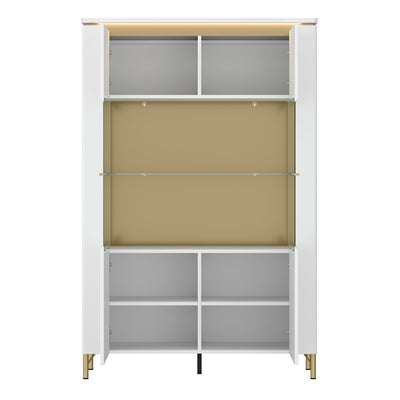 Lazio Vitrin 2 Door in Alpine White/White Gloss – FTG, view 2