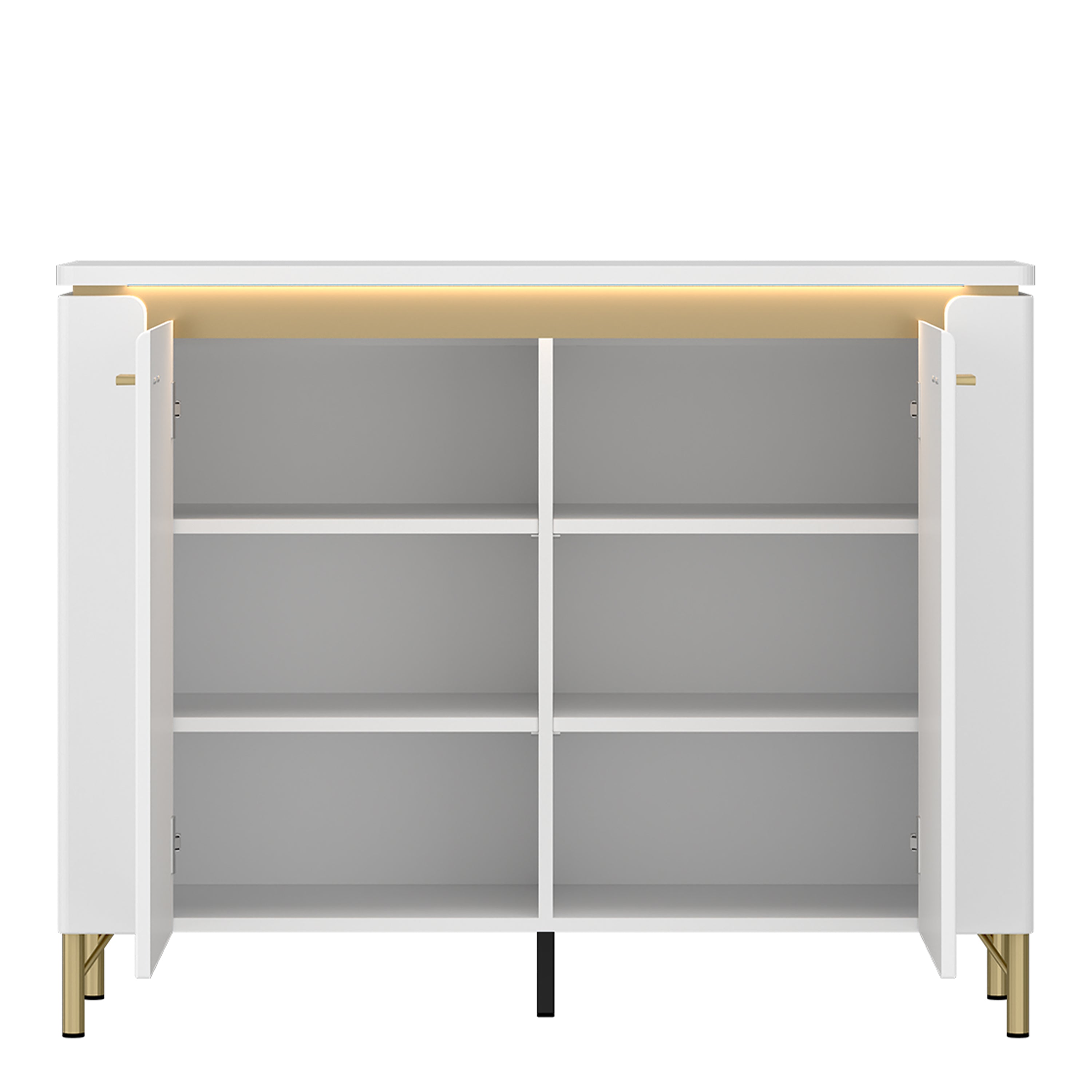 Lazio Sideboard 2 Door in Alpine White/White Gloss – FTG, view 2