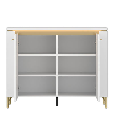 Lazio Sideboard 2 Door in Alpine White/White Gloss – FTG, view 2