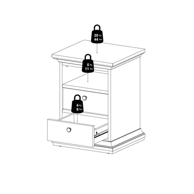 Paris Bedside 2 Drawers in White – FTG, view 13
