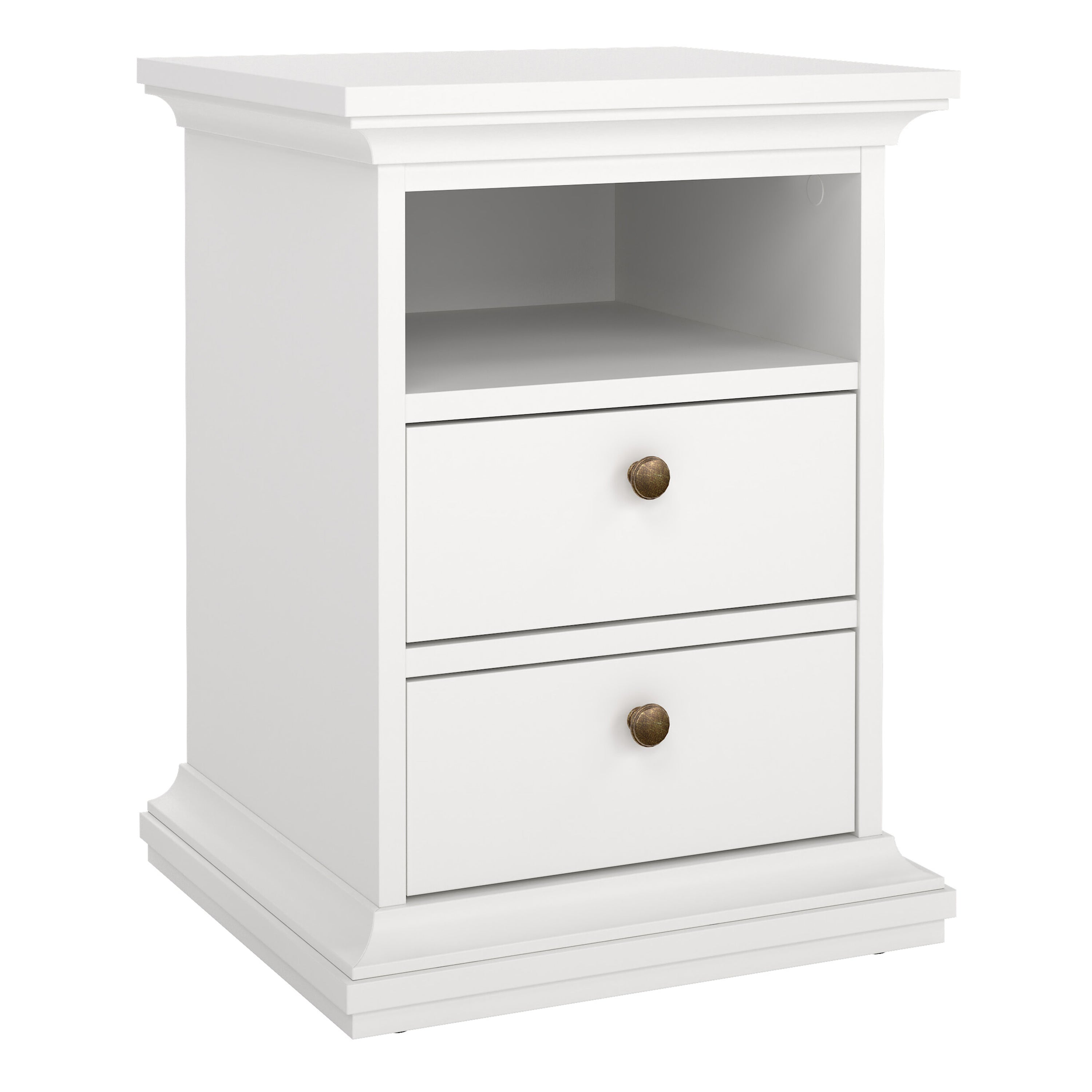 Paris Bedside 2 Drawers in White – FTG