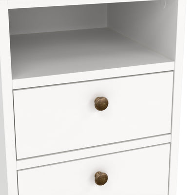 Paris Bedside 2 Drawers in White – FTG, view 9