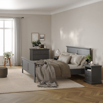 Paris Bedside 2 Drawers in Matt Grey – FTG, view 6