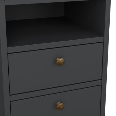 Paris Bedside 2 Drawers in Matt Grey – FTG, view 9