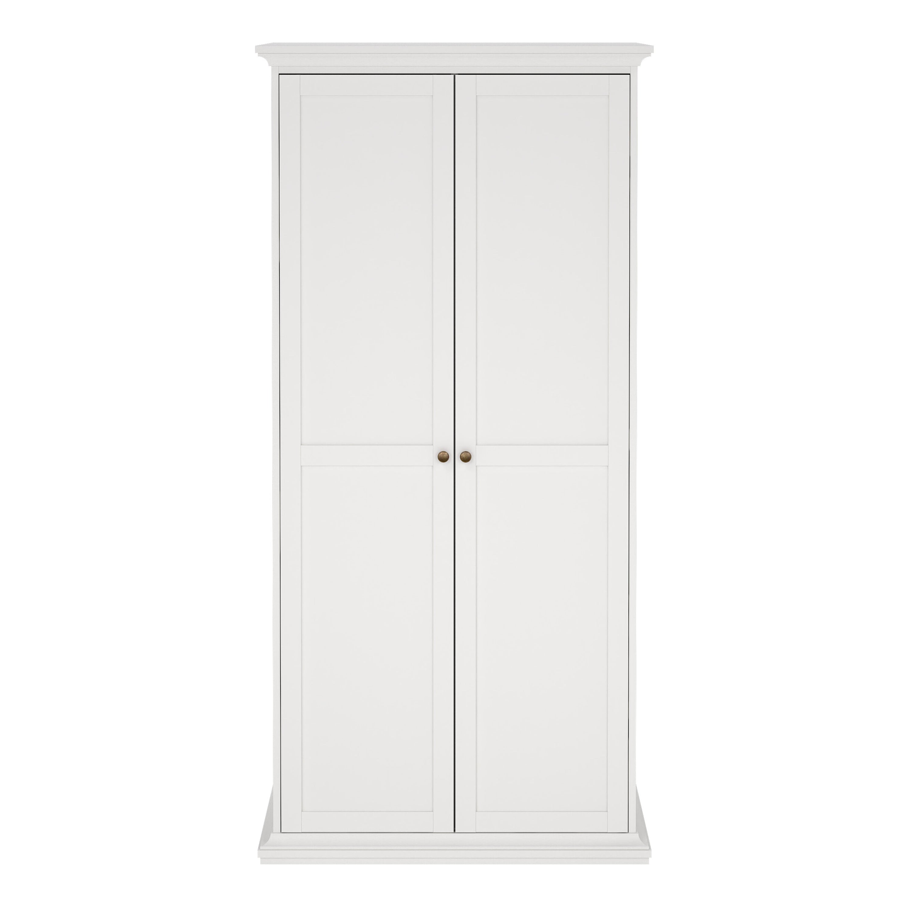 Paris Wardrobe with 2 Doors in White – FTG, view 2