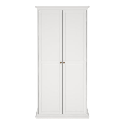 Paris Wardrobe with 2 Doors in White – FTG, view 2