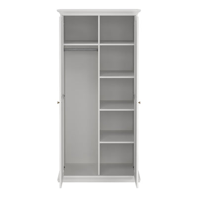 Paris Wardrobe with 2 Doors in White – FTG, view 6
