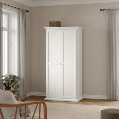 Paris Wardrobe with 2 Doors in White – FTG, view 7
