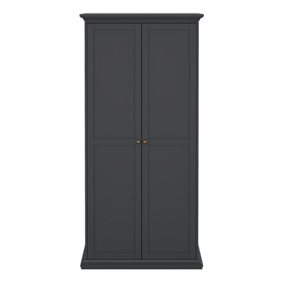 Paris Wardrobe with 2 Doors in Matt Grey – FTG, view 2