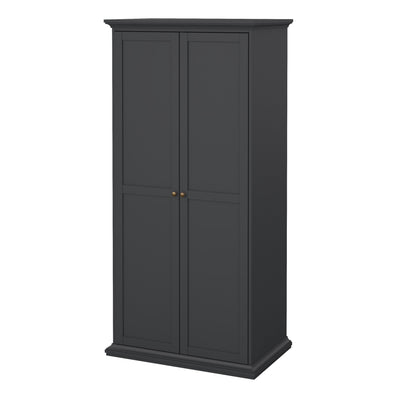 Paris Wardrobe with 2 Doors in Matt Grey – FTG, view 3