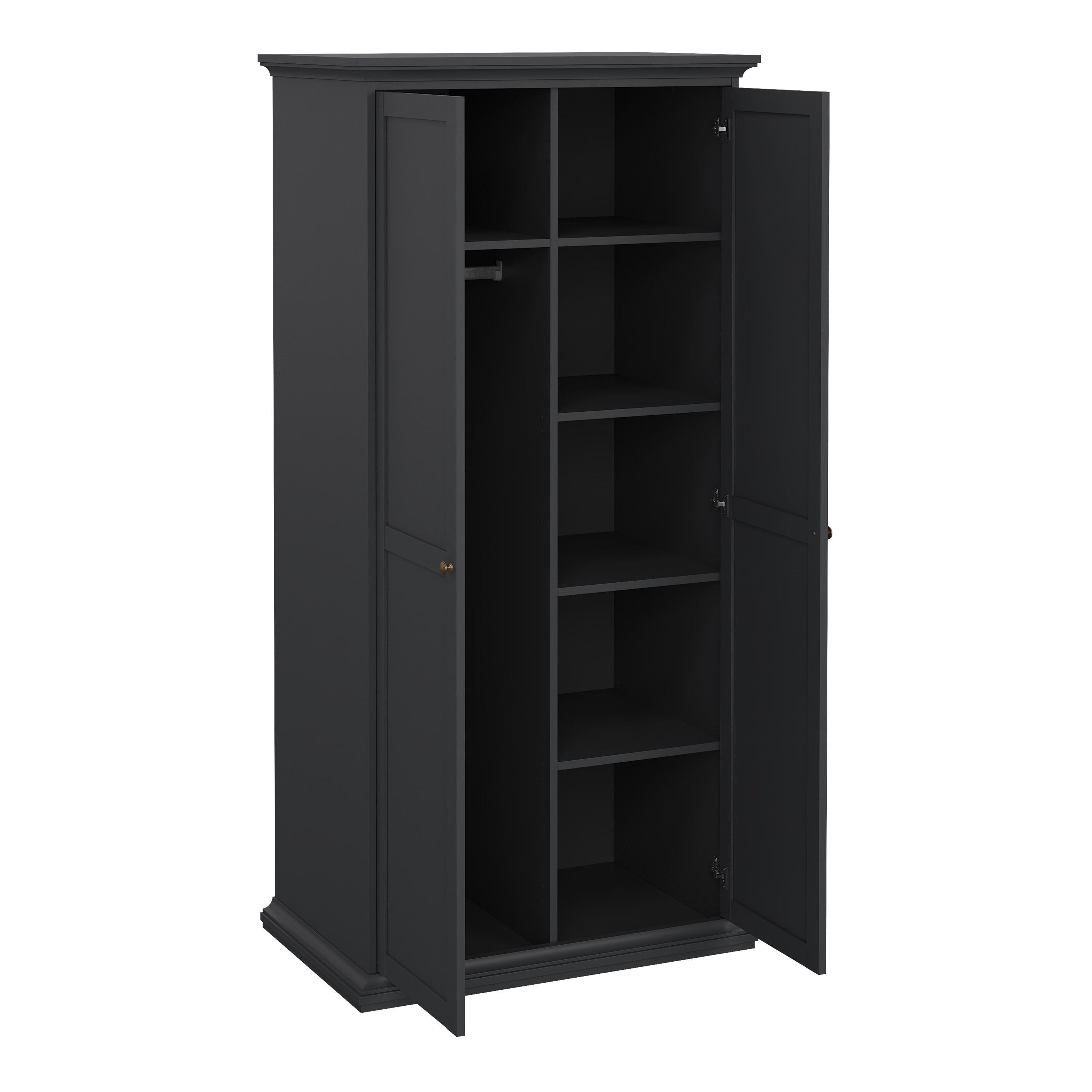 Paris Wardrobe with 2 Doors in Matt Grey – FTG, view 5