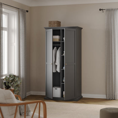 Paris Wardrobe with 2 Doors in Matt Grey – FTG, view 8