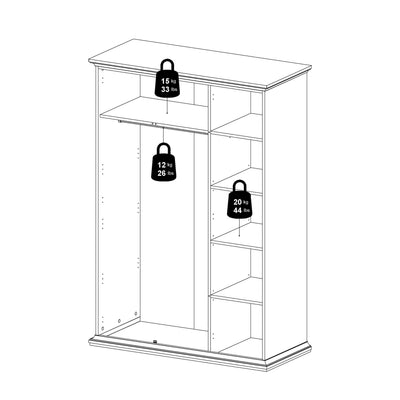 Paris Wardrobe with 2 Doors in Matt Grey – FTG, view 14