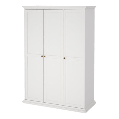 Paris Wardrobe with 3 Doors in White – FTG, view 3