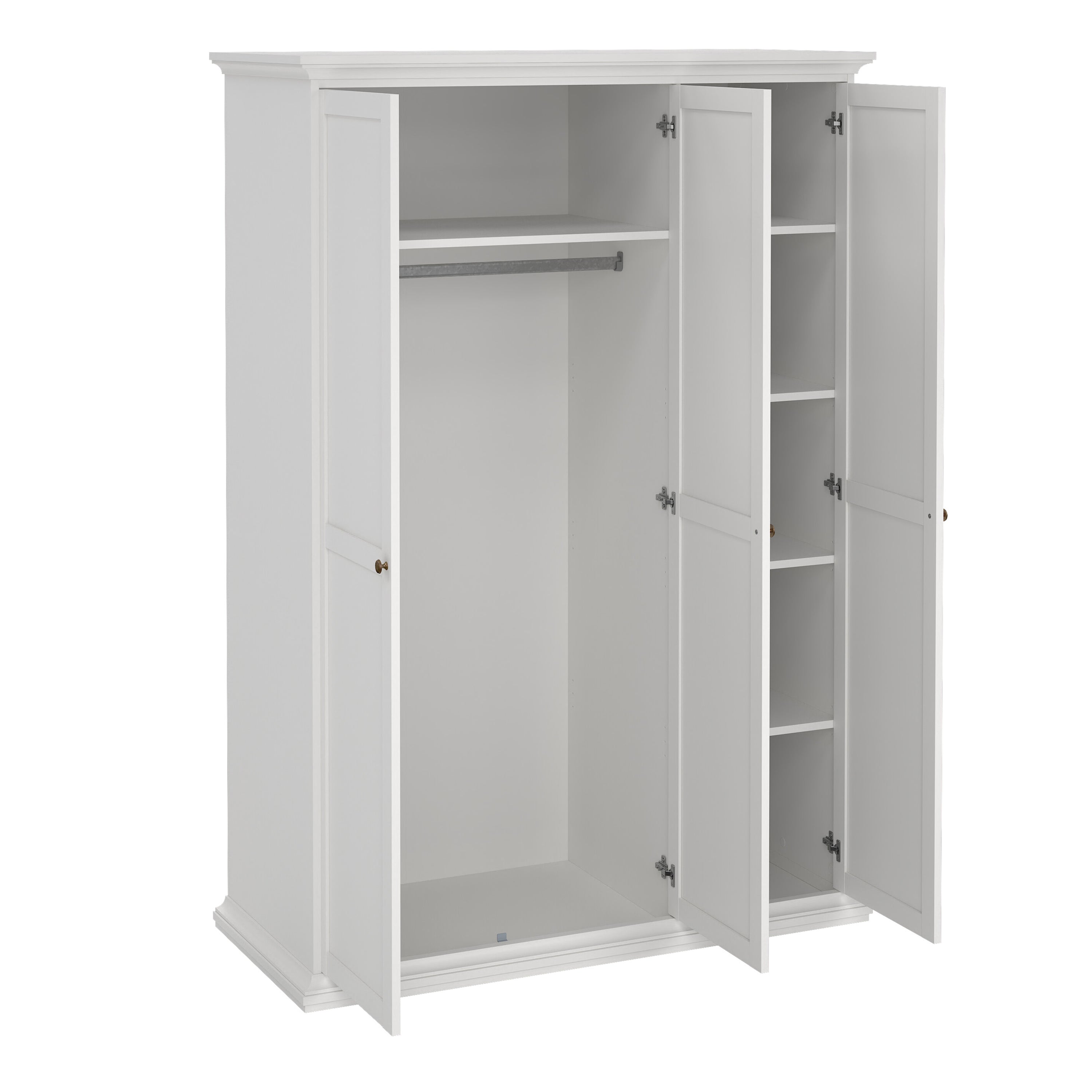 Paris Wardrobe with 3 Doors in White – FTG, view 5