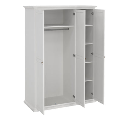 Paris Wardrobe with 3 Doors in White – FTG, view 5