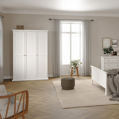 Paris Wardrobe with 3 Doors in White – FTG, view 7
