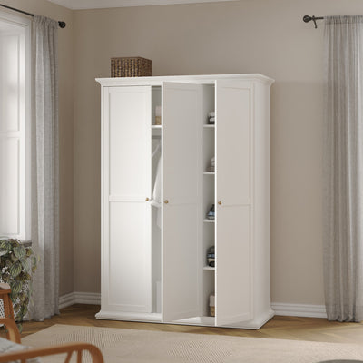 Paris Wardrobe with 3 Doors in White – FTG, view 9
