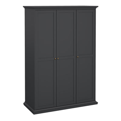Paris Wardrobe with 3 Doors in Matt Grey – FTG