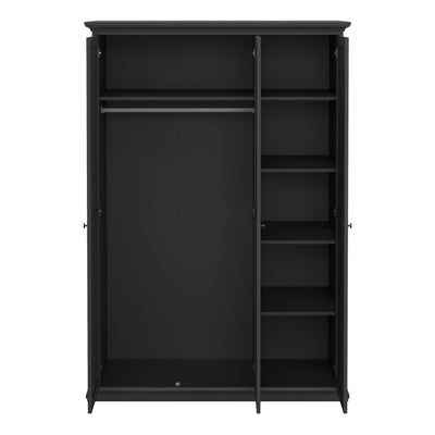 Paris Wardrobe with 3 Doors in Matt Grey – FTG, view 6