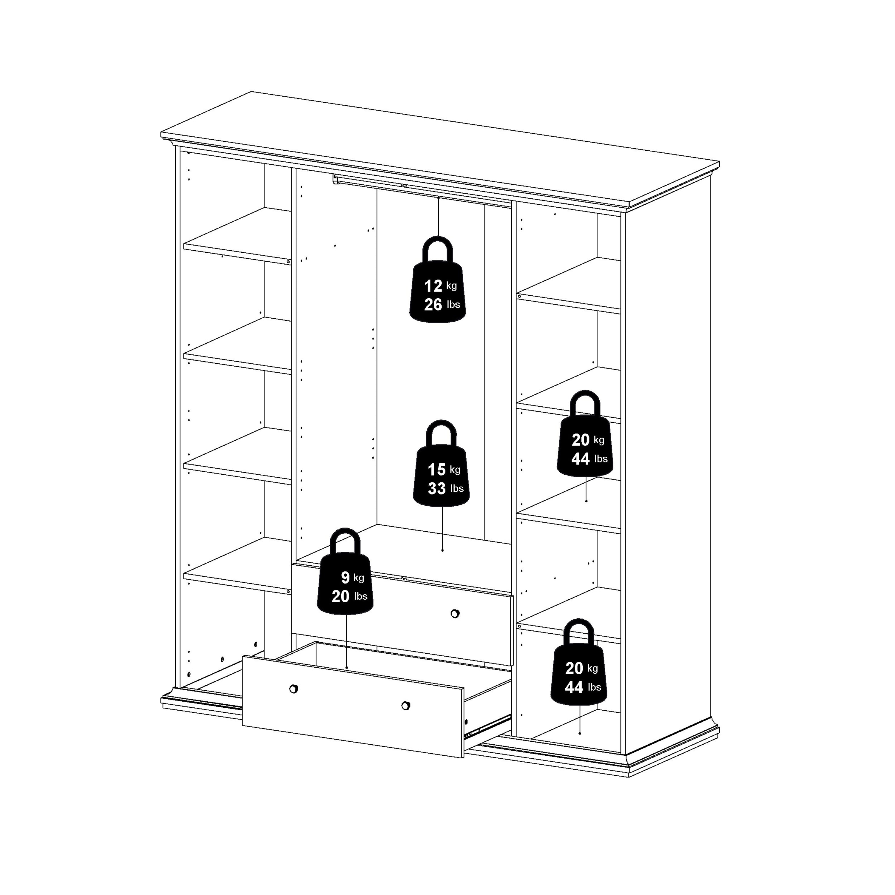 Paris TV-unit 2 frame Doors in Matt Grey – FTG, view 12