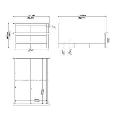 Paris Double Bed (140 x 200) in White – FTG, view 16