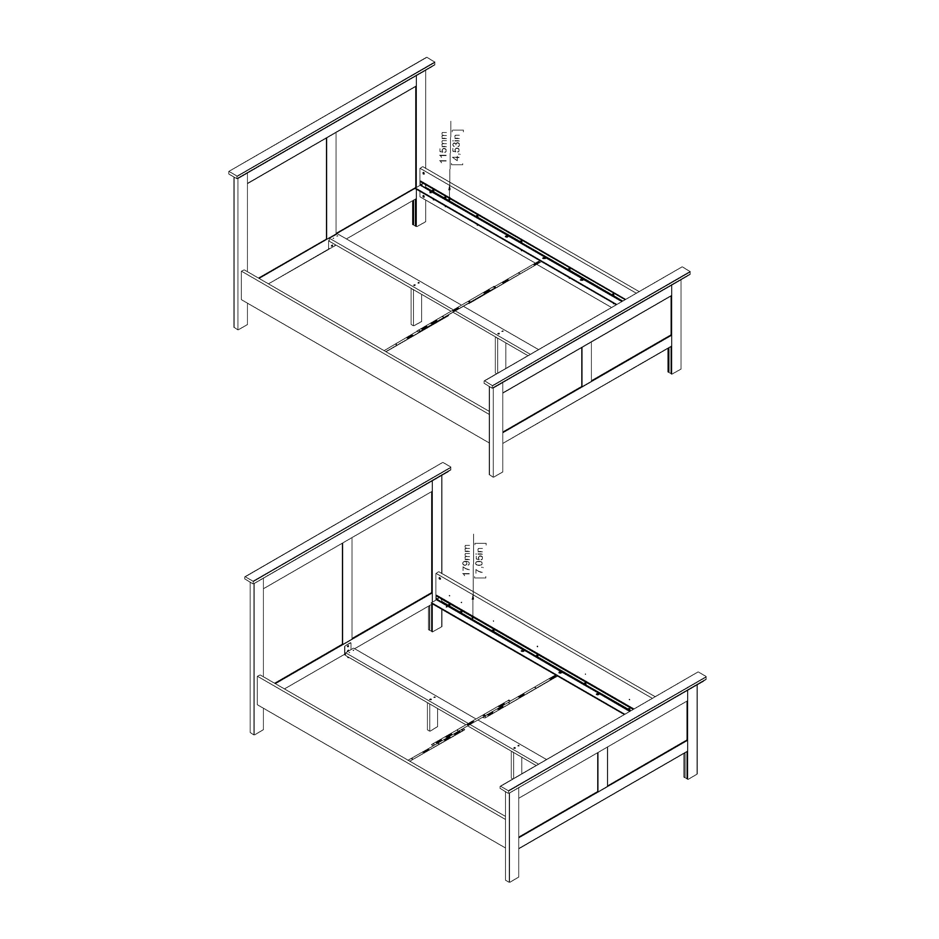 Paris Double Bed (140 x 200) in White – FTG, view 17