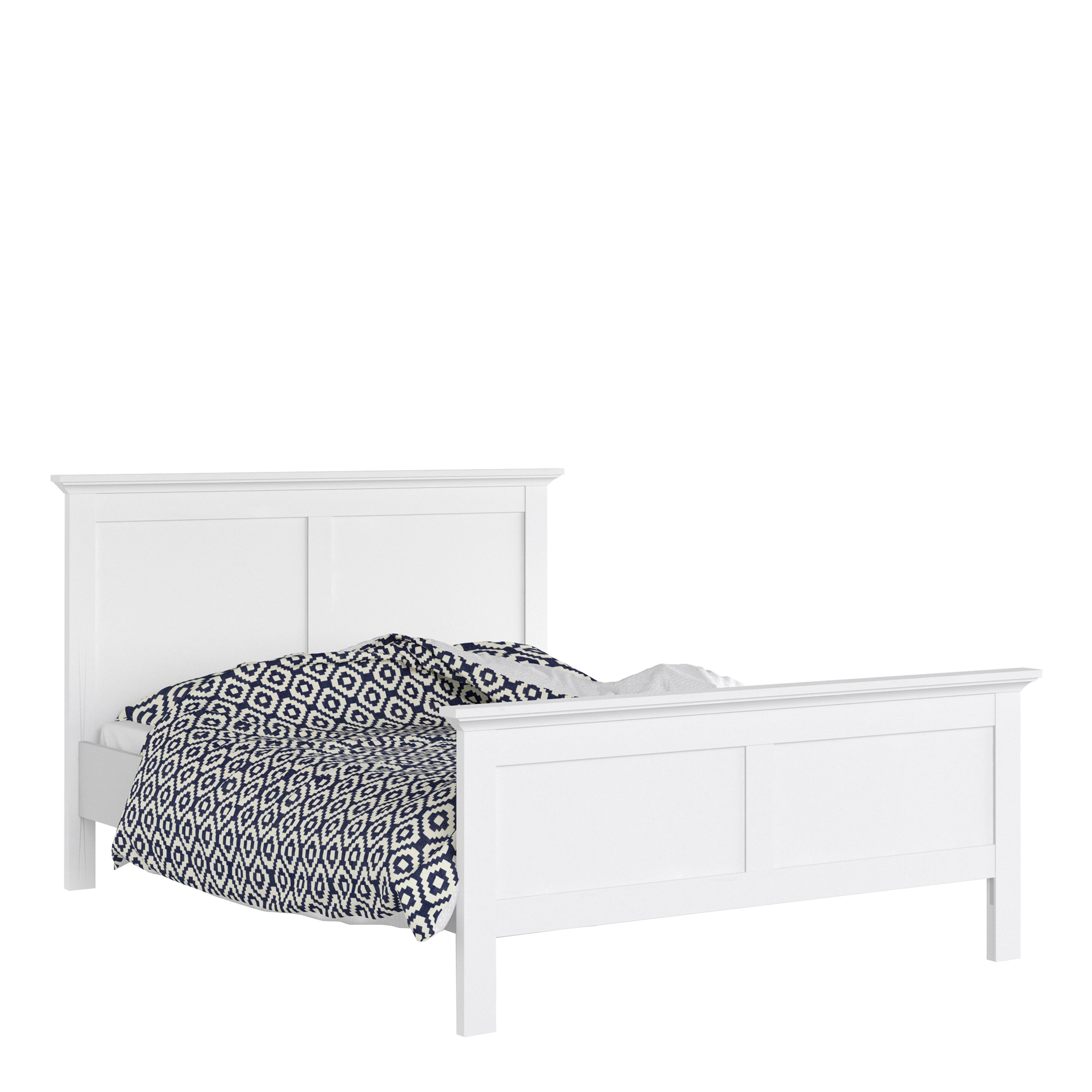 Paris Double Bed (140 x 200) in White – FTG