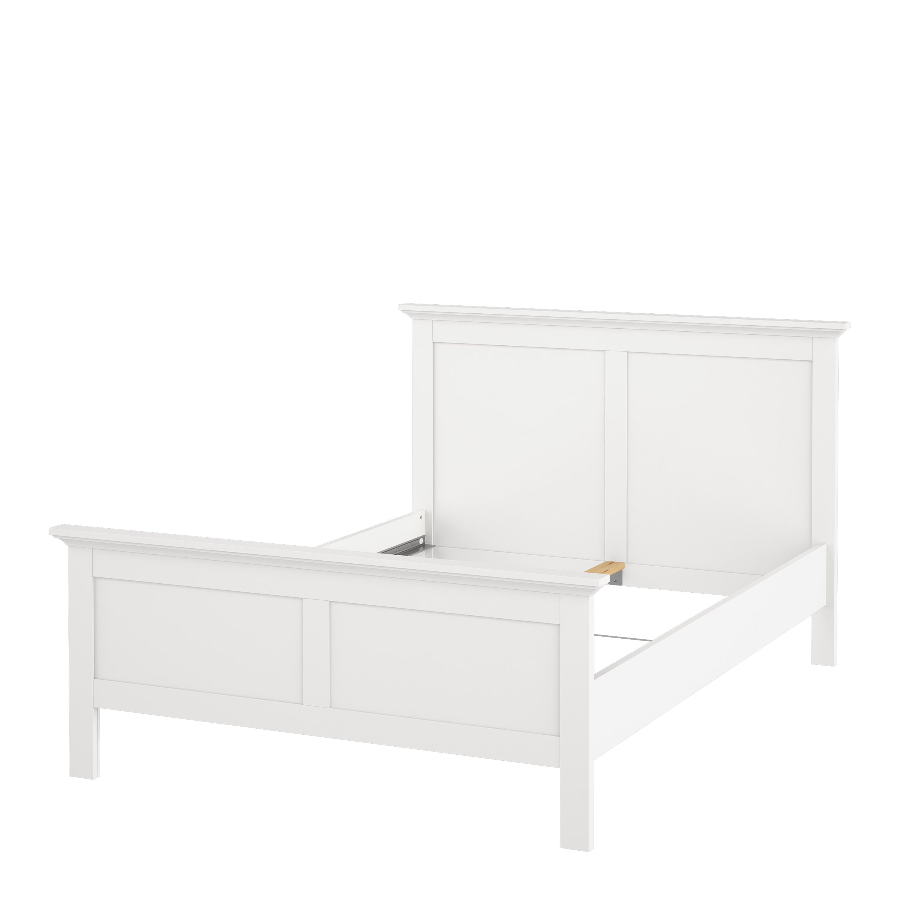 Paris Double Bed (140 x 200) in White – FTG, view 4