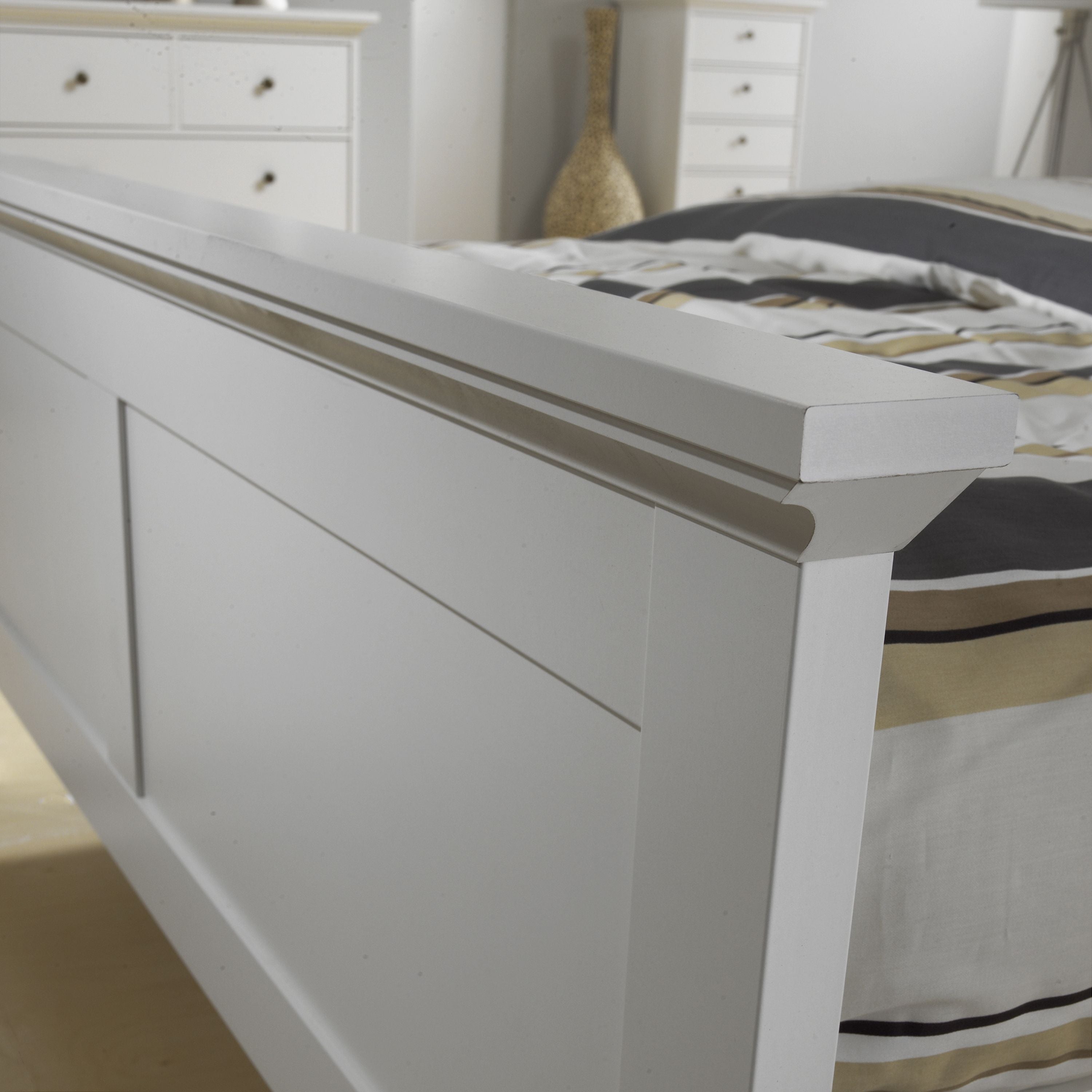 Paris Super King Bed (180 x 200) in White – FTG, view 12