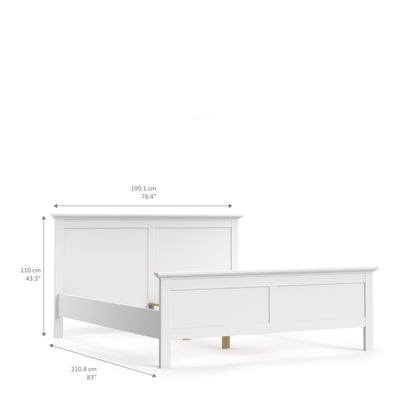 Paris Super King Bed (180 x 200) in White – FTG, view 7