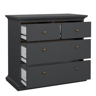 Paris Chest of 4 Drawers in Matt Grey – FTG, view 5