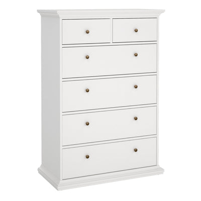 Paris Chest of 6 Drawers in White – FTG