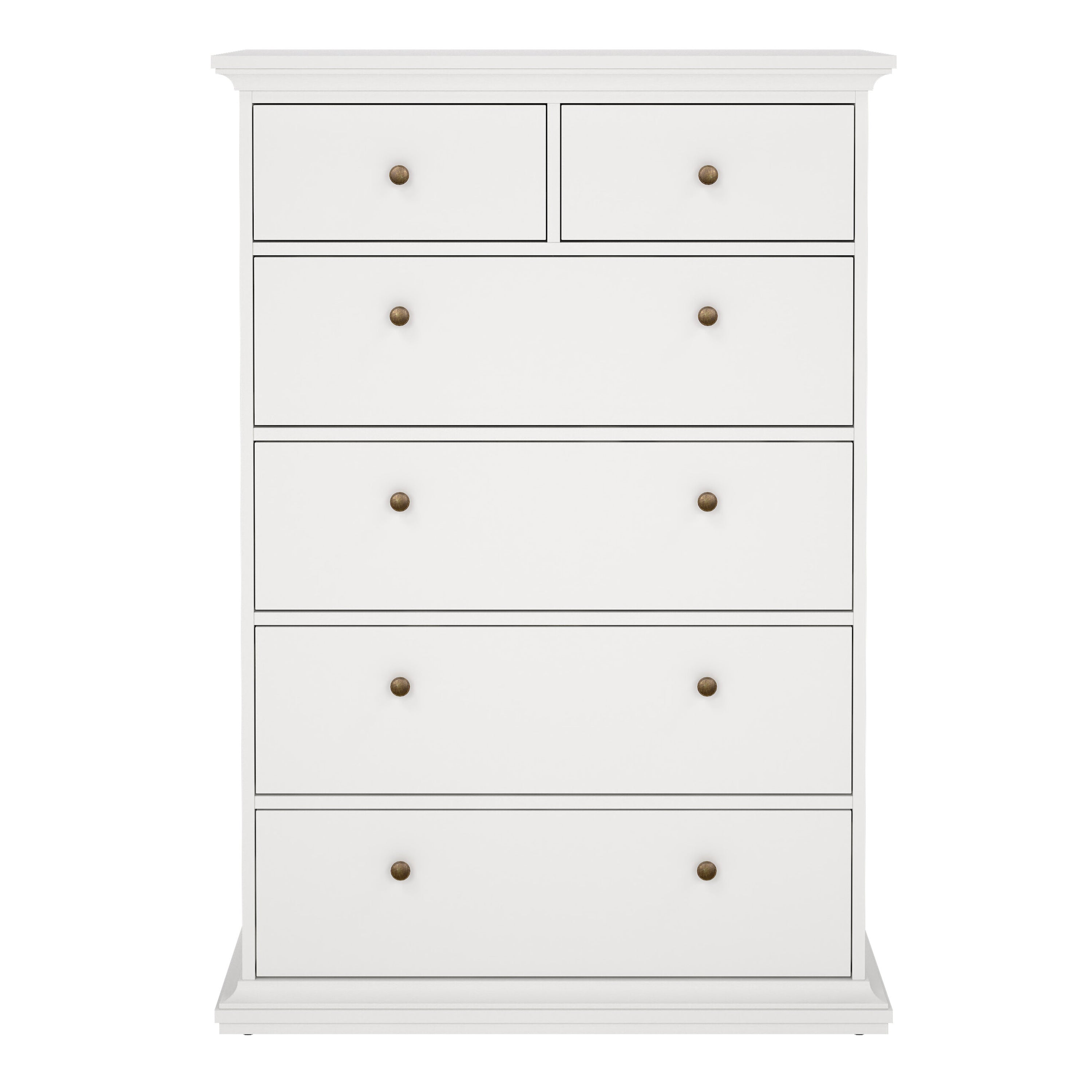 Paris Chest of 6 Drawers in White – FTG, view 2