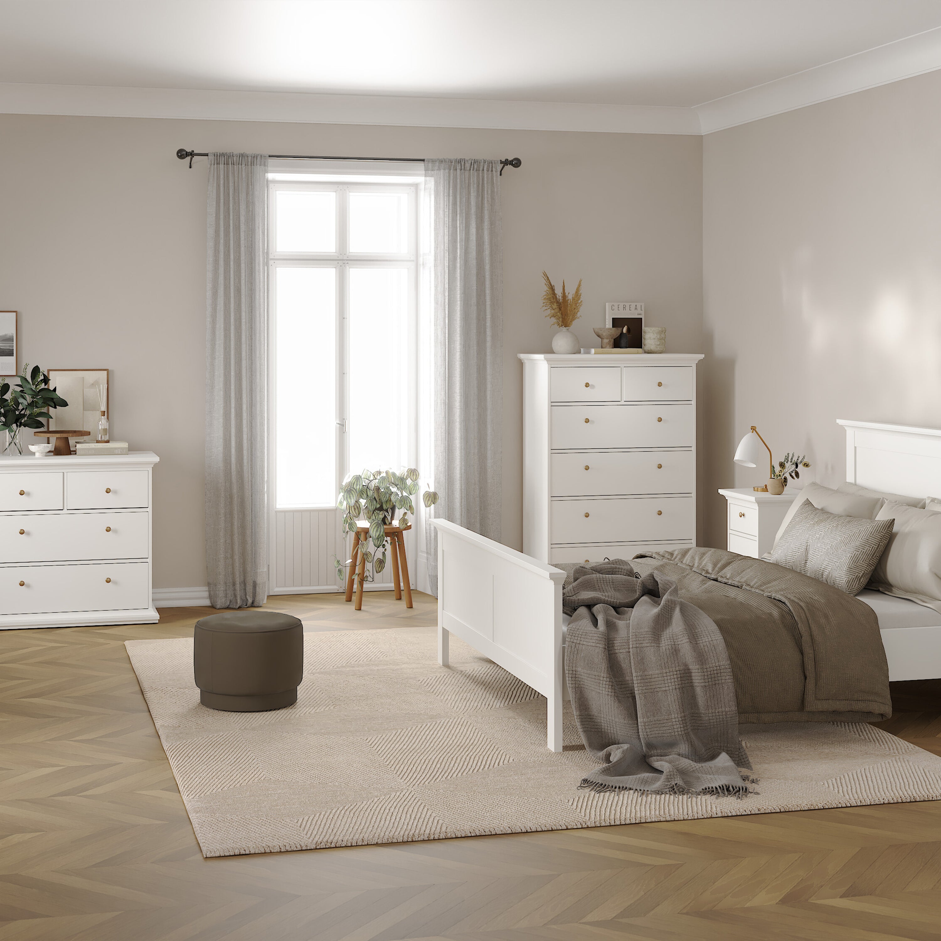 Paris Chest of 6 Drawers in White – FTG, view 6