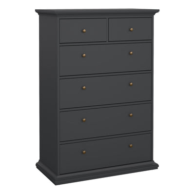 Paris Chest of 6 Drawers in Matt Grey – FTG