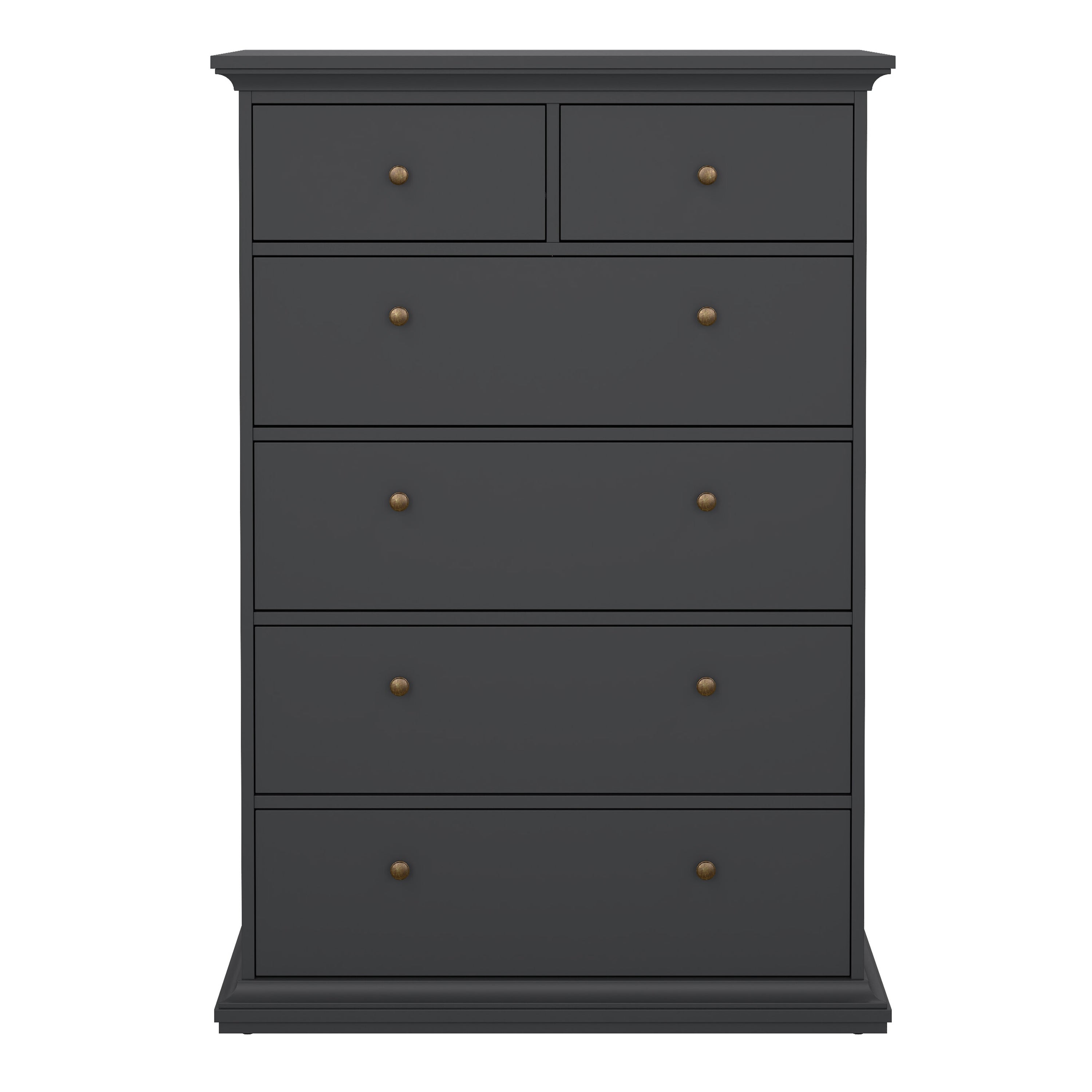 Paris Chest of 6 Drawers in Matt Grey – FTG, view 2