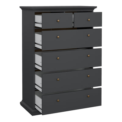 Paris Chest of 6 Drawers in Matt Grey – FTG, view 5