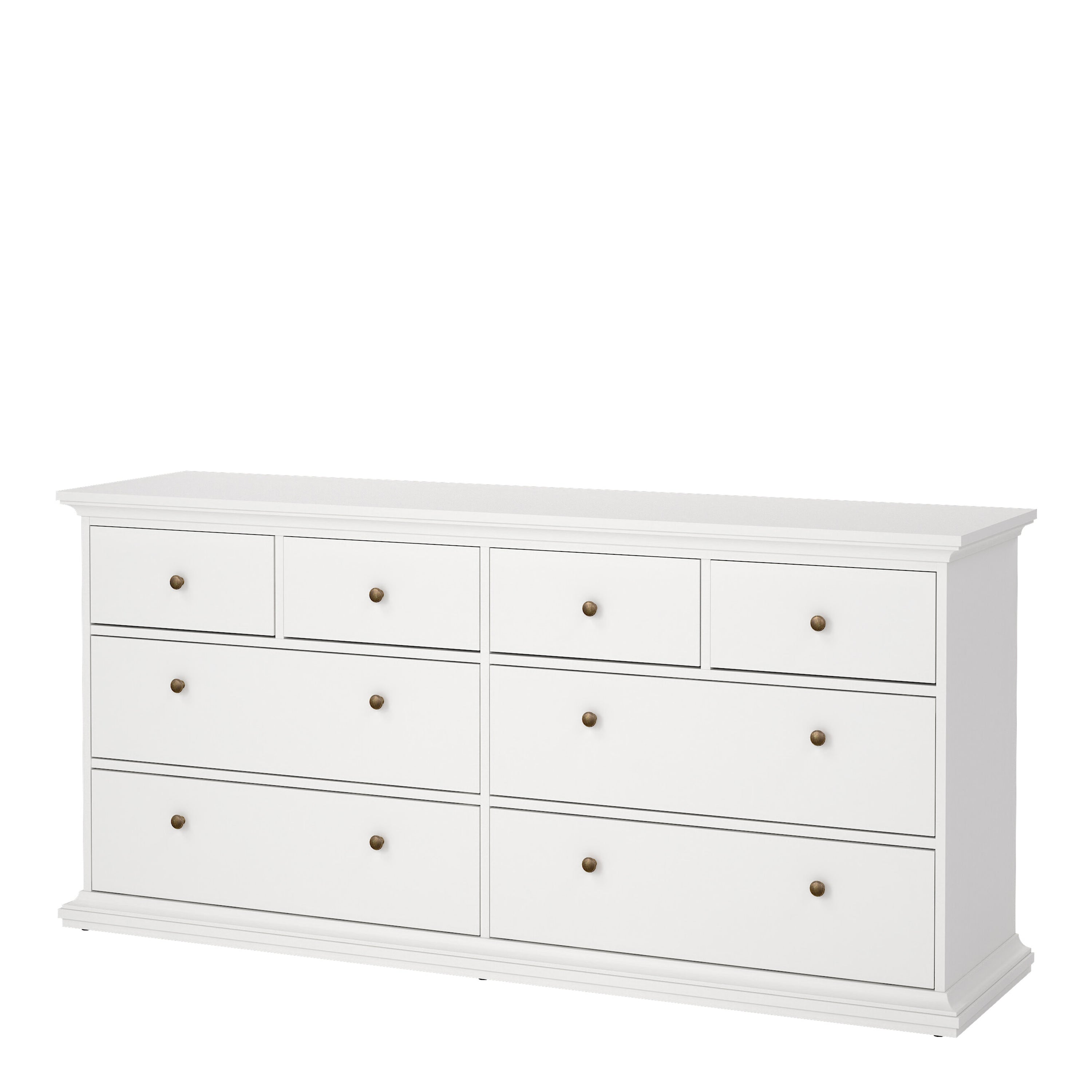 Paris Chest of 8 Drawers in White – FTG, view 3