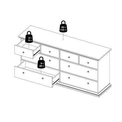 Paris Nightstand 1 Door + 1 Drawer in White – FTG, view 14