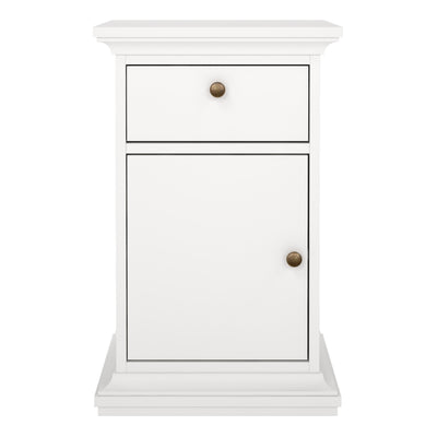 Paris Nightstand 1 Door + 1 Drawer in White – FTG, view 2